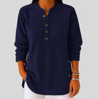 Anamartinezmadrid Ámbar | Jersey de Cuello Redondo con Botones Laterales – Azul Marino – photo 3