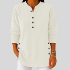 Anamartinezmadrid Ámbar | Jersey de Cuello Redondo con Botones Laterales – Blanco – photo 5