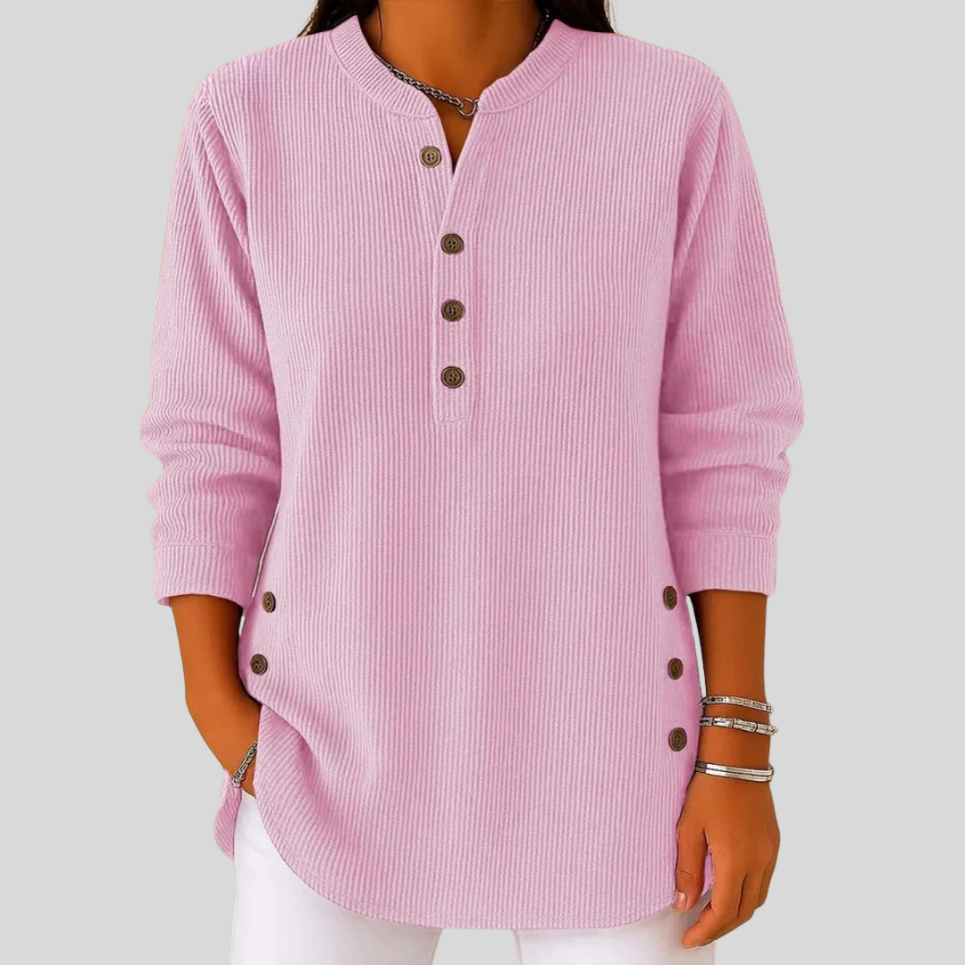 Anamartinezmadrid Ámbar | Jersey de Cuello Redondo con Botones Laterales – Rosa – photo 4