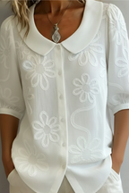 Marina Roca Elegante blusa floral – Blanco – photo 5