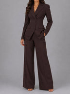 Elena Romanelli Anselma - Conjunto de Dos Piezas con Blazer y Pantalón – Marrón – photo 3