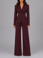Elena Romanelli Anselma - Conjunto de Dos Piezas con Blazer y Pantalón – Burdeos – photo 5