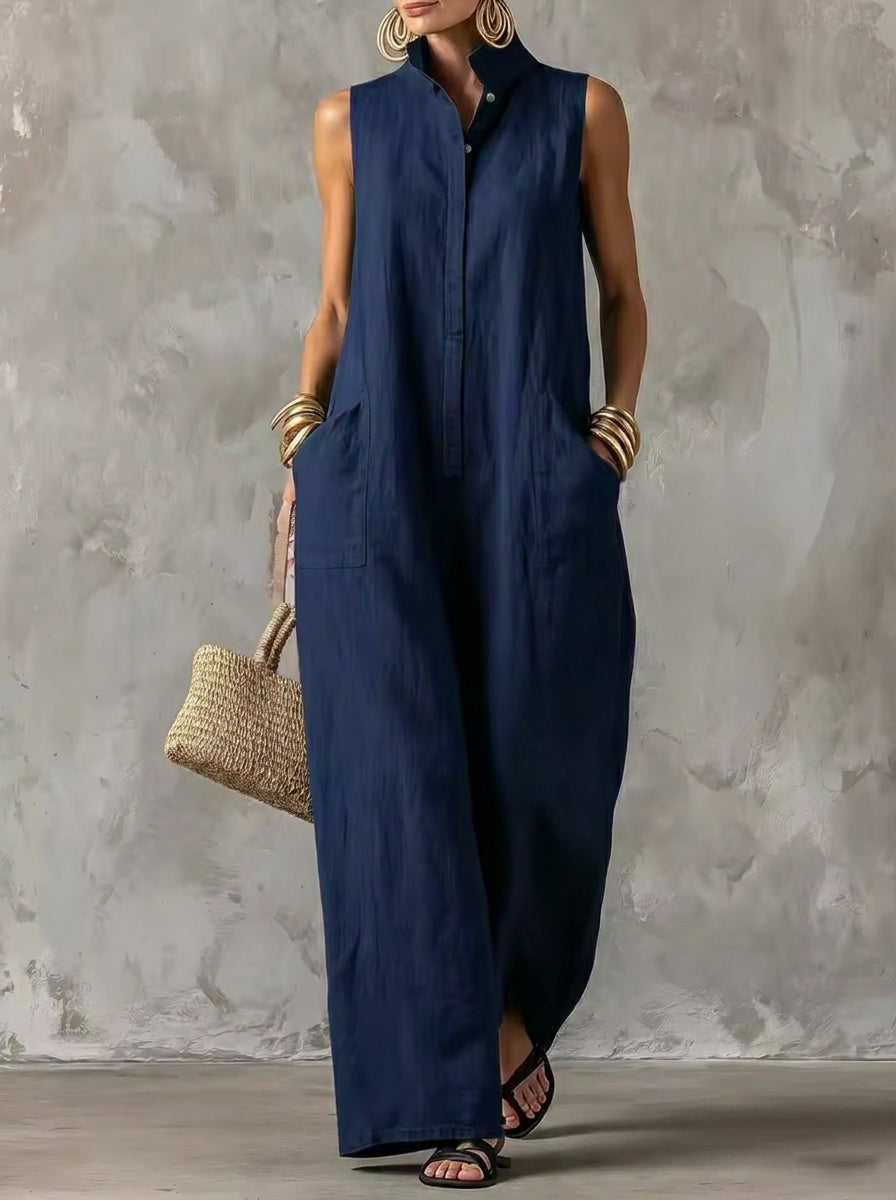 Helena Romero Alicia - Mono Elegante sin Mangas – Azul Oscuro – photo 2