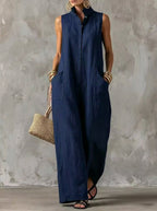 Helena Romero Alicia - Mono Elegante sin Mangas – Azul Oscuro – photo 2