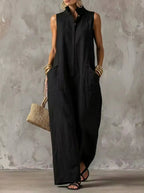 Helena Romero Alicia - Mono Elegante sin Mangas – Negro – photo 3
