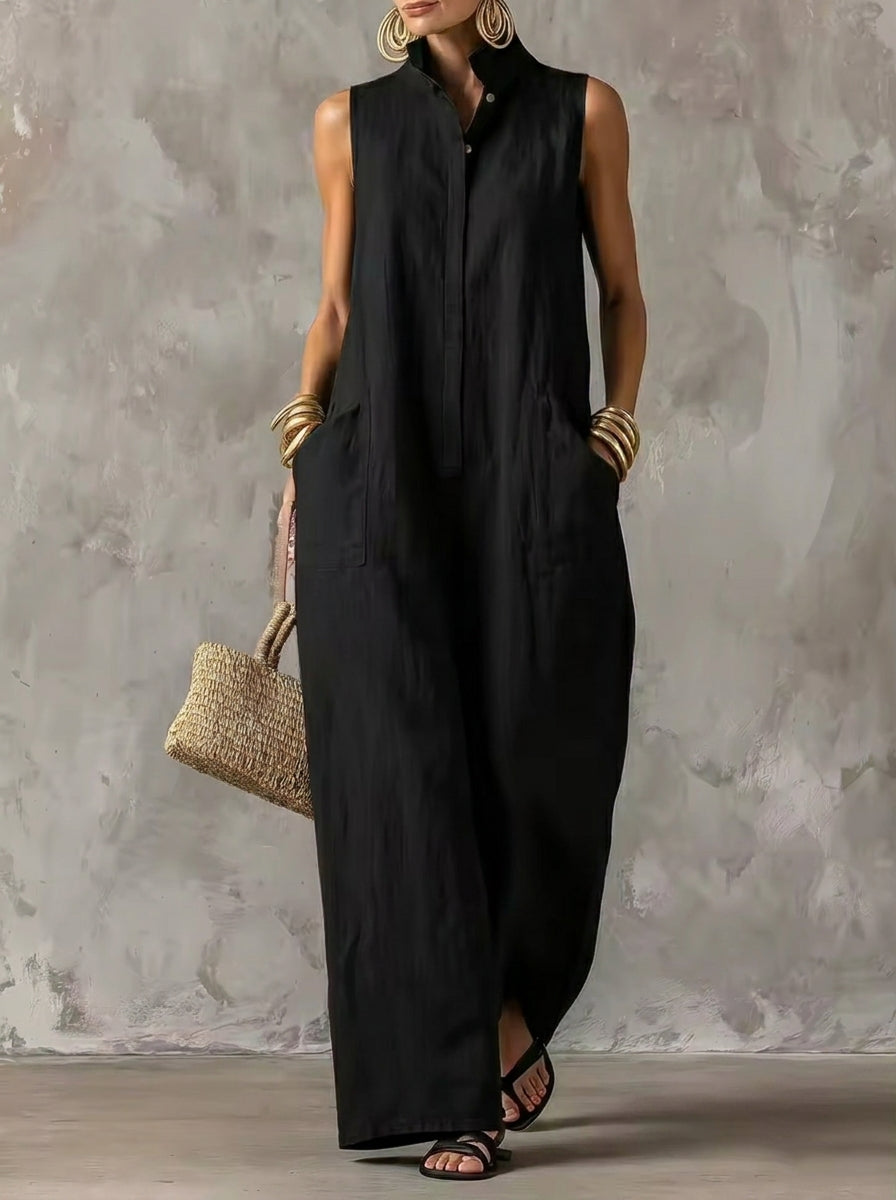 Helena Romero Alicia - Mono Elegante sin Mangas – Negro – photo 3