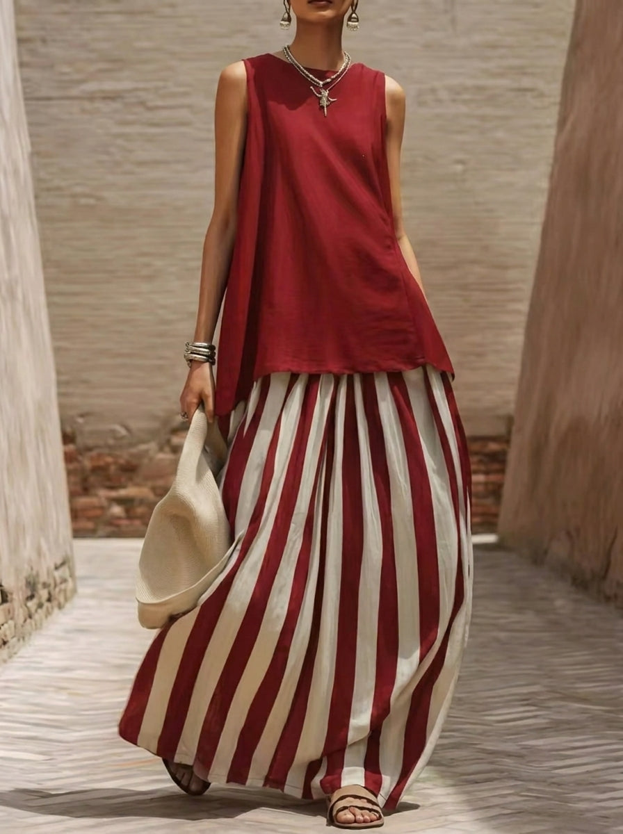 Helena Romero Marisa - Conjunto Elegante sin Mangas – Rojo – photo 2