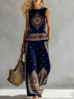 Helena Romero Eva - Conjunto Elegante con Estampado – Azul Oscuro – photo 5