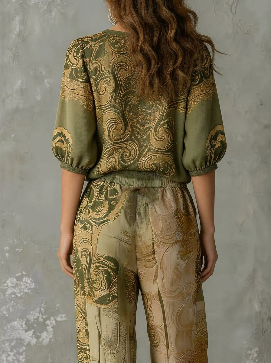 Helena Romero Maribel - Conjunto Elegante con Estampado Bohemio – photo 2