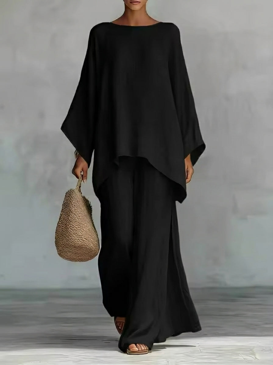Helena Romero María - Conjunto de Lino Fresco y Elegante – Negro – photo 2