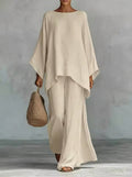 Helena Romero María - Conjunto de Lino Fresco y Elegante – Beige