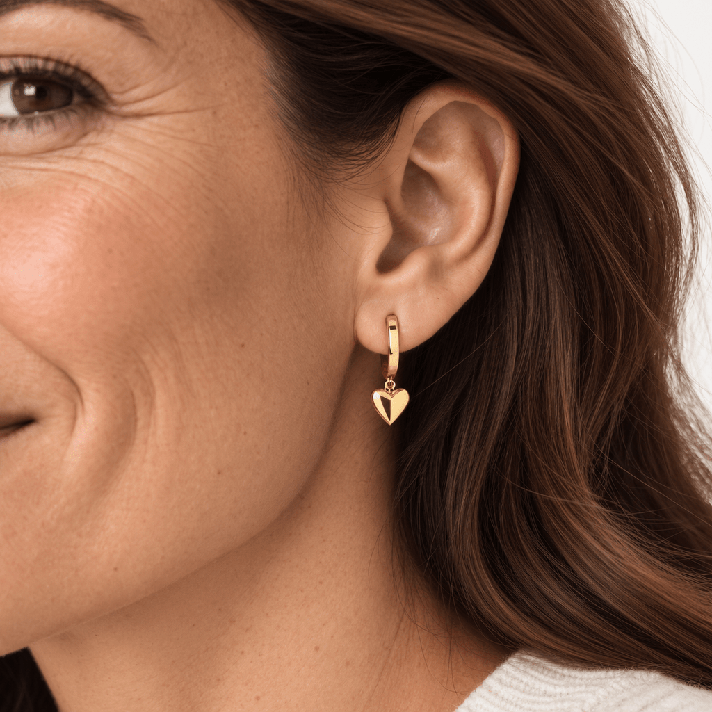 Lucía | Pendientes de corazón dorados - Carmen Teruel