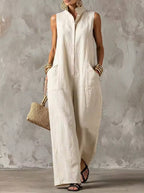 Helena Romero Alicia - Mono Elegante sin Mangas – Blanco – photo 5