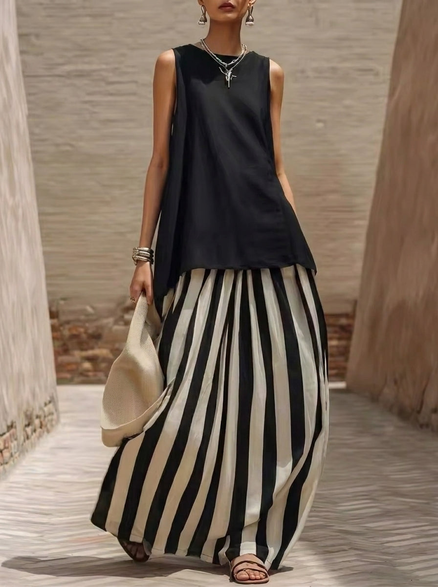 Helena Romero Marisa - Conjunto Elegante sin Mangas – Negro – photo 3