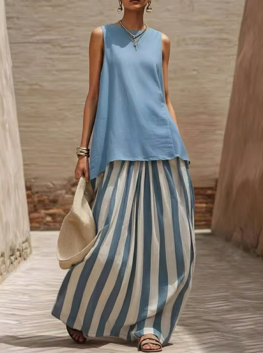 Helena Romero Marisa - Conjunto Elegante sin Mangas – Azul – photo 4