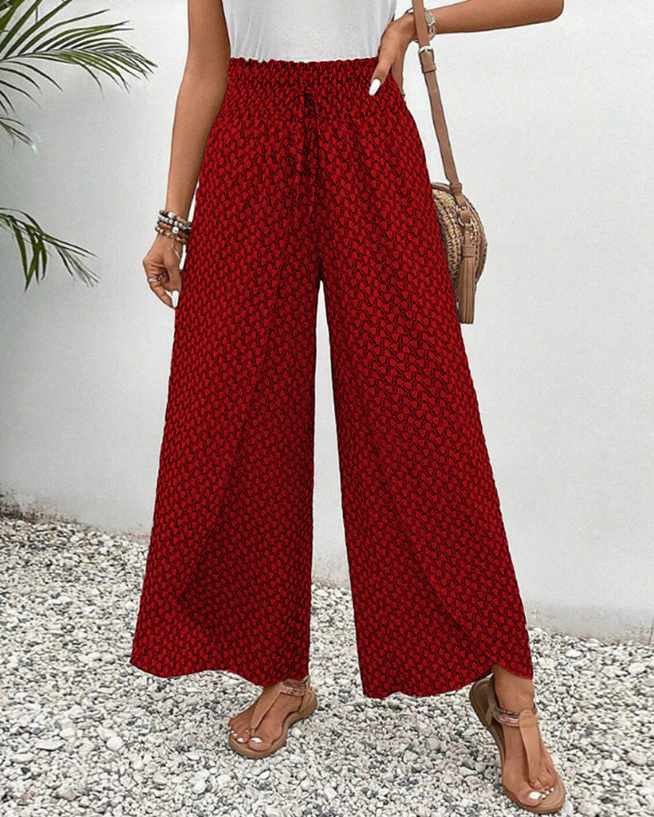 Marina Roca Fiorella | Pantalones Impresos con Volantes – Rojo – photo 7