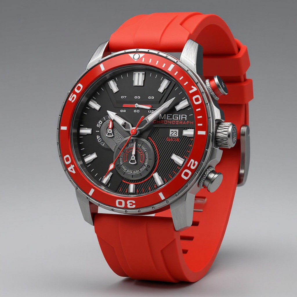 Marina Roca Reloj Chrono Ranger 44mm – Rojo – photo 3