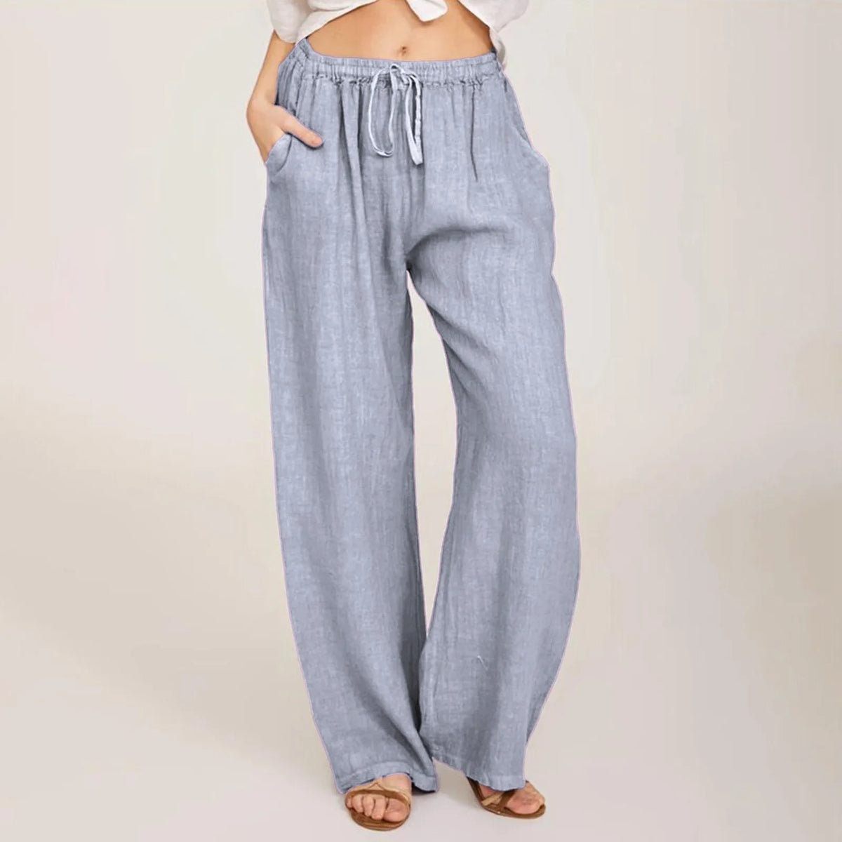 Marina Roca Zara | Pantalones Anchos Sin Esfuerzo – Gris Claro – photo 3
