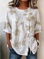 Marina Roca Celestina | Blusa floral elegante – BLANCO – photo 8
