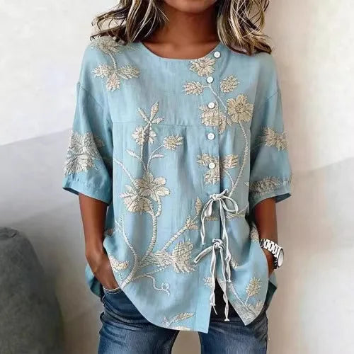 Marina Roca Celestina | Blusa floral elegante – photo 3
