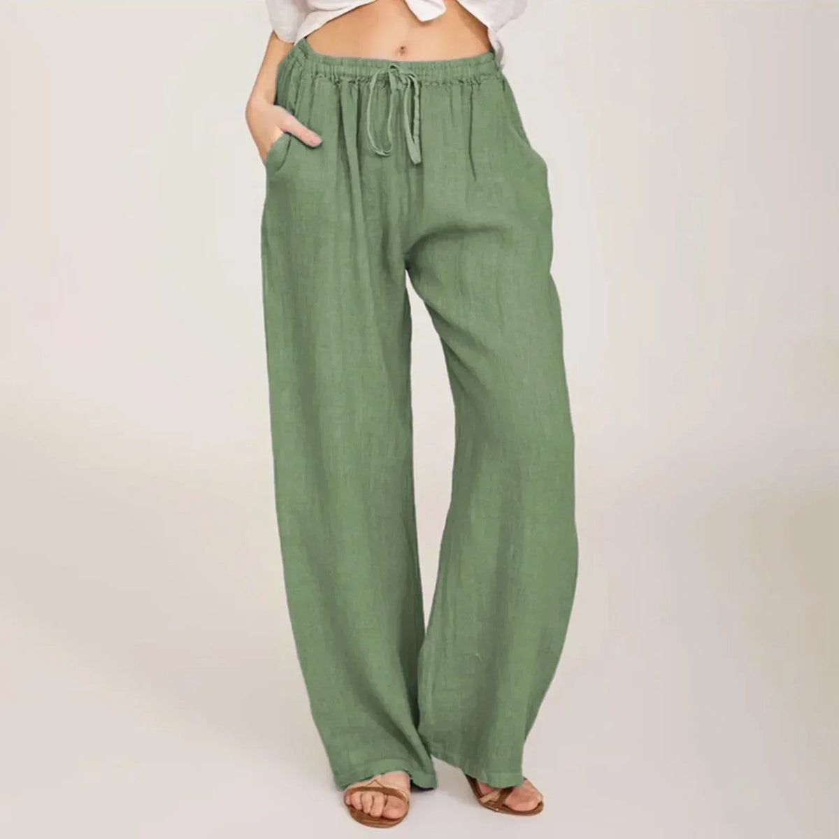 Marina Roca Zara | Pantalones Anchos Sin Esfuerzo – Verde – photo 4