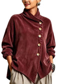 Anamartinezmadrid Romana | Camisa de Pana con Botones en Burdeos – Burdeos