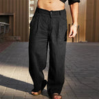 Marina Roca LUCIANO | Pantalón de lino ancho – Negro – photo 7