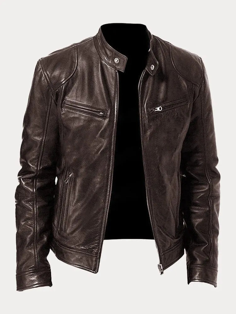 Marina Roca SCOTT | Chaqueta de cuero de temporada – Marrón oscuro – photo 12