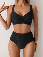 Marina Roca Marta - Bikini Bandeau de Tejido Fruncido – Negro – photo 4