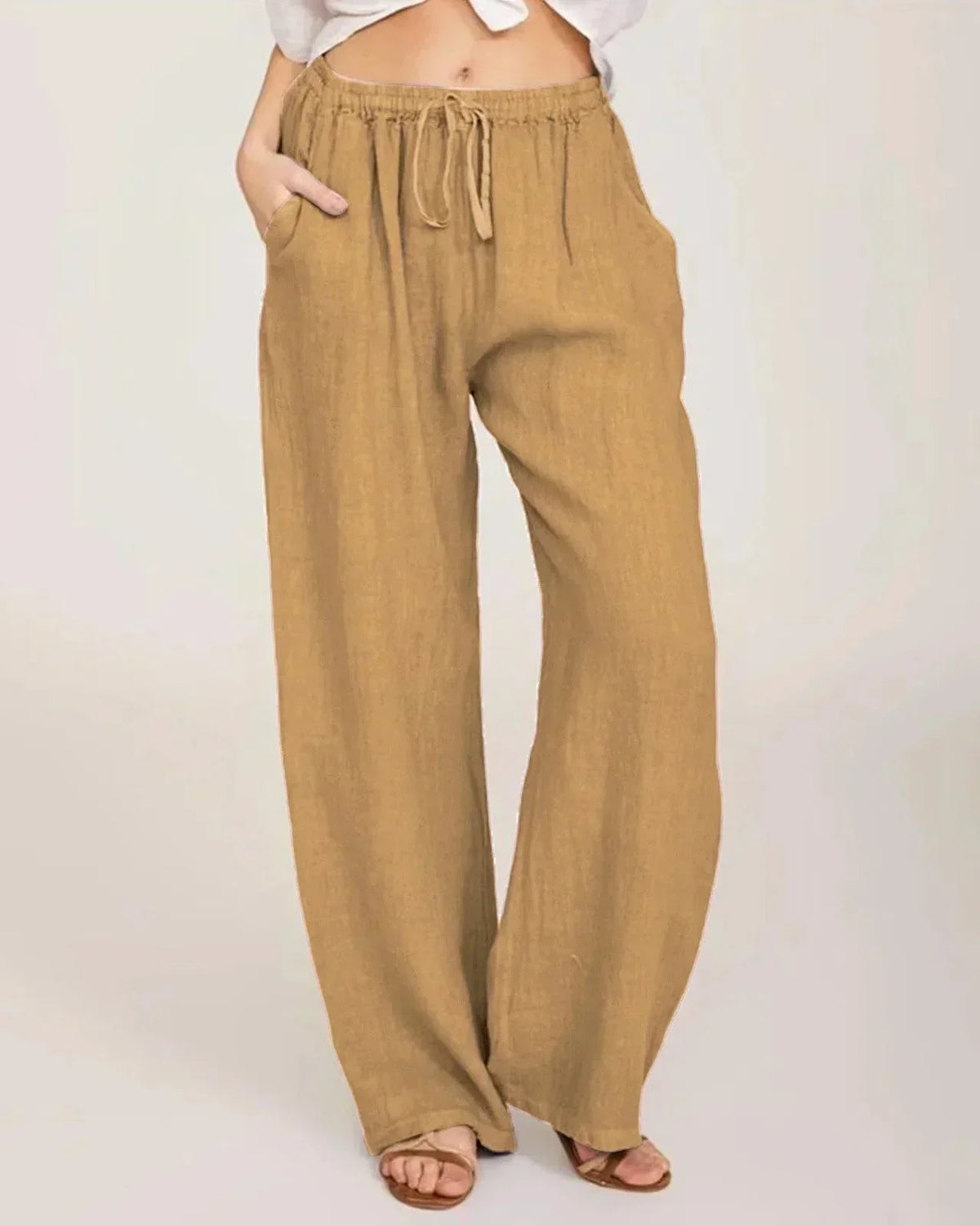 Marina Roca Zara | Pantalones Anchos Sin Esfuerzo – Caqui