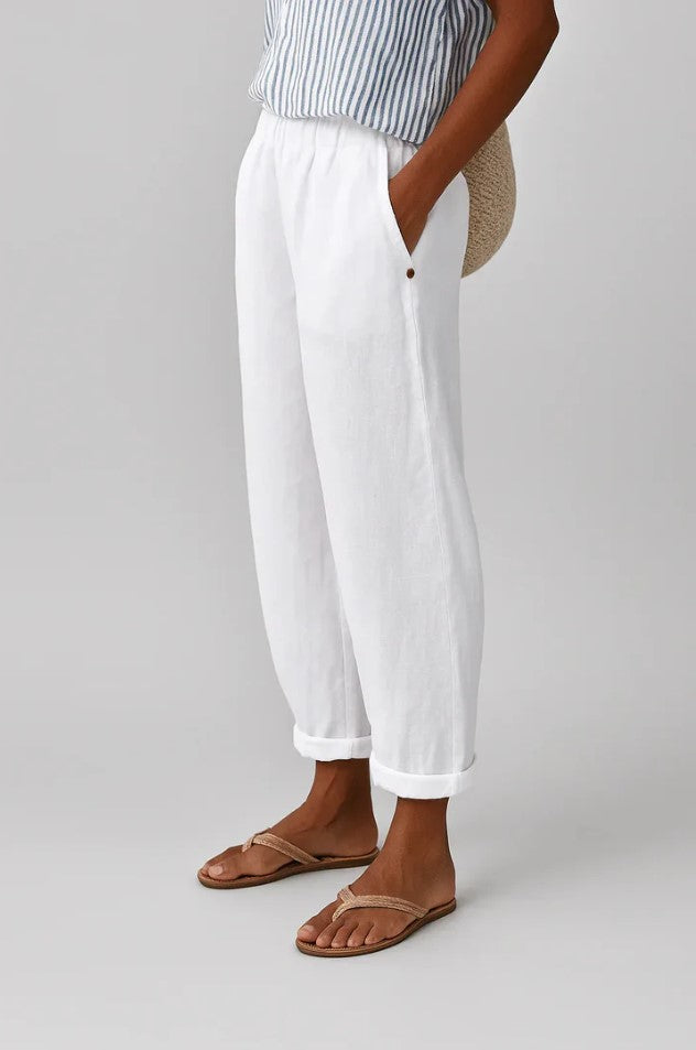 Marina Roca Bonnie | Pantalones de Lino Livianos – Blanco – photo 2