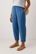 Marina Roca Bonnie | Pantalones de Lino Livianos – Azul – photo 3