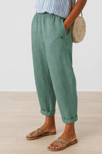Marina Roca Bonnie | Pantalones de Lino Livianos – Turquesa – photo 6