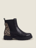 cherystylefashion Chelsea Botas Negras – Detalle Leopardo