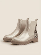 Chelsea | Botas doradas con detalle leopardo
