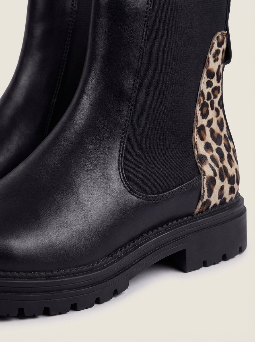 cherystylefashion Chelsea Botas Negras – Detalle Leopardo – photo 2