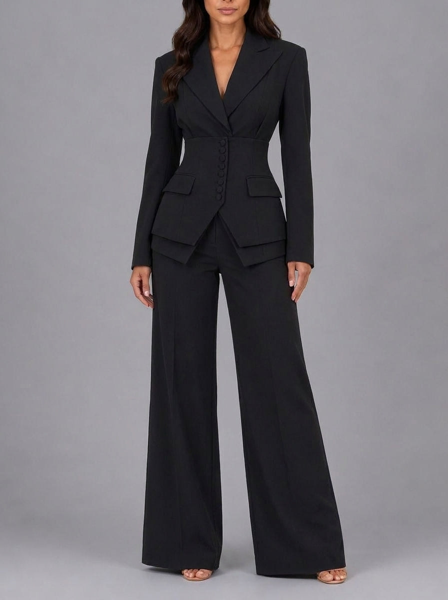 Elena Romanelli Anselma - Conjunto de Dos Piezas con Blazer y Pantalón – Negro – photo 2