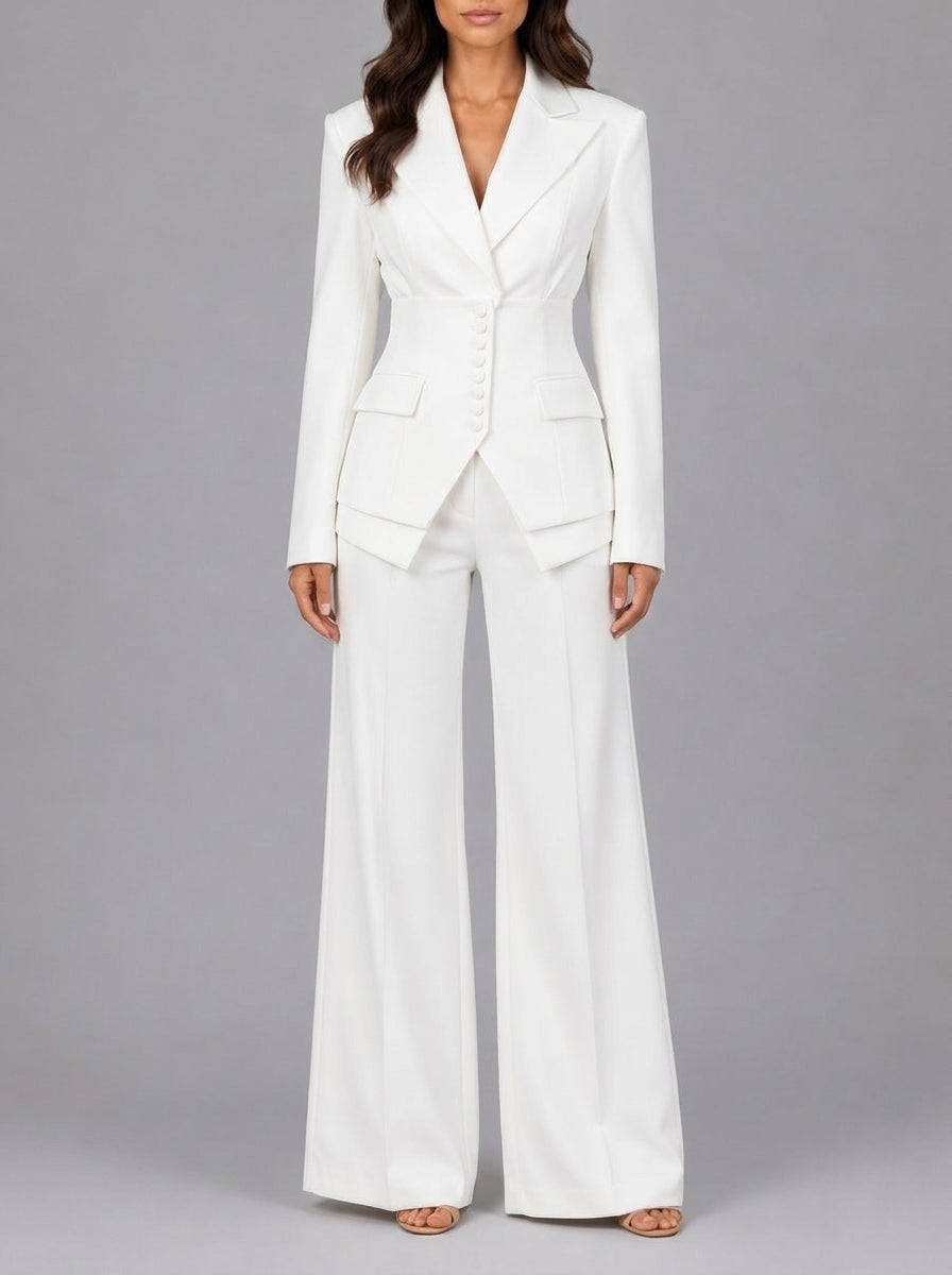 Elena Romanelli Anselma - Conjunto de Dos Piezas con Blazer y Pantalón – Bianco – photo 4