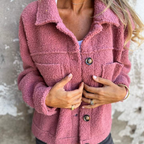 Anamartinezmadrid Hilda | Chaqueta de Borreguito con Cuello Amplio y Bolsillos – Rosa – photo 6