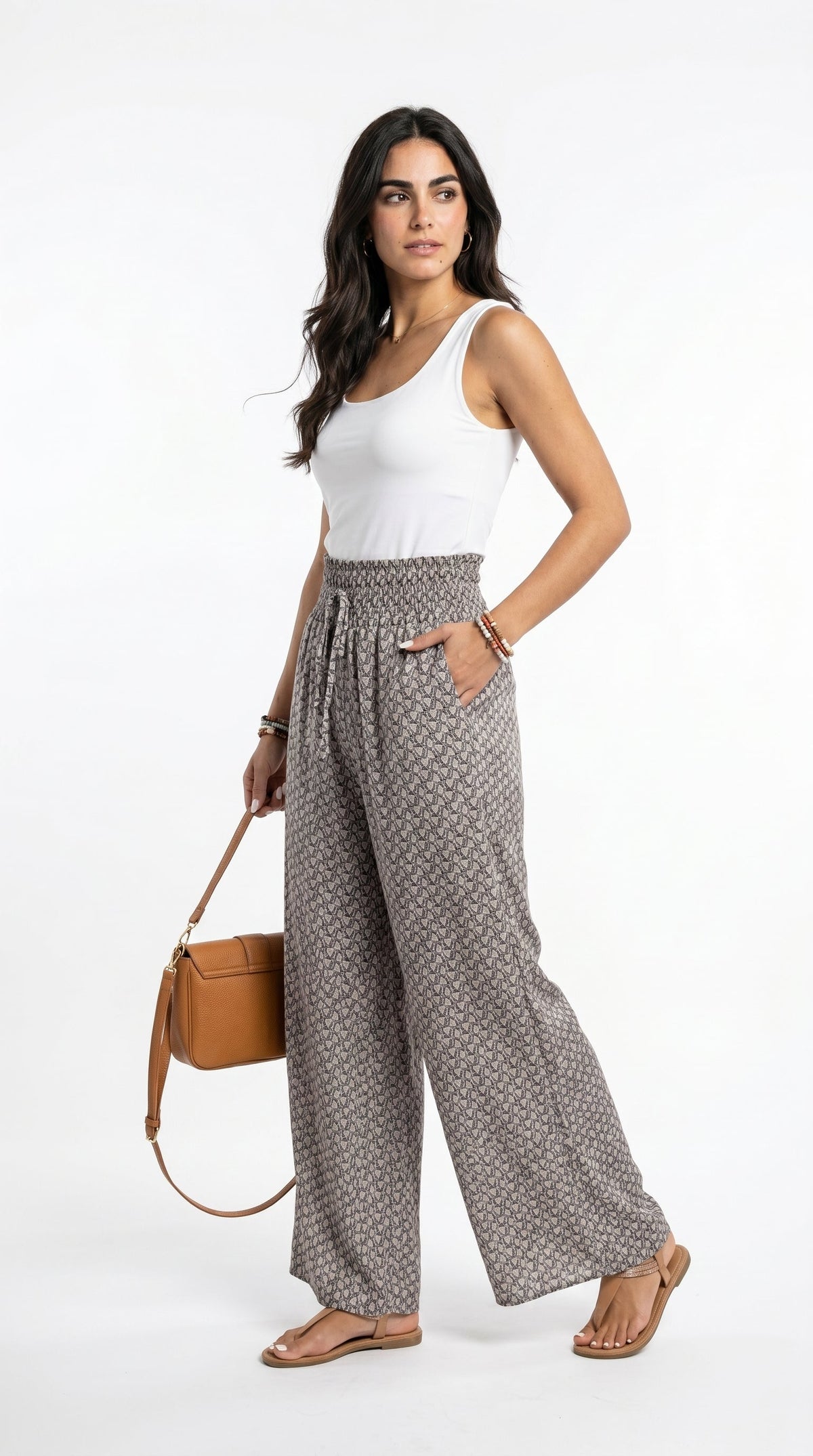 Marina Roca Fiorella | Pantalones Impresos con Volantes