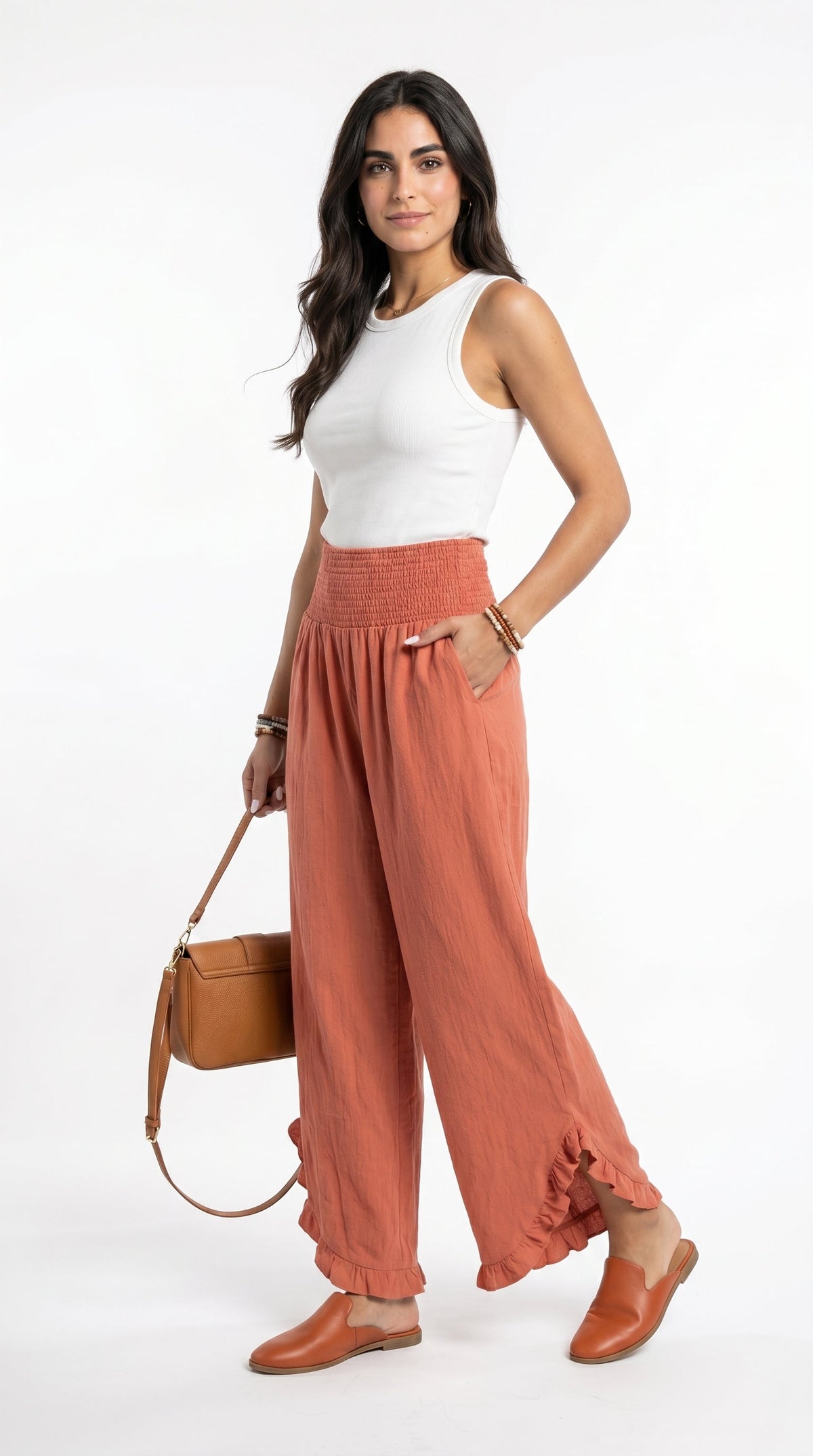 Marina Roca ARENA | Pantalón ancho con volantes