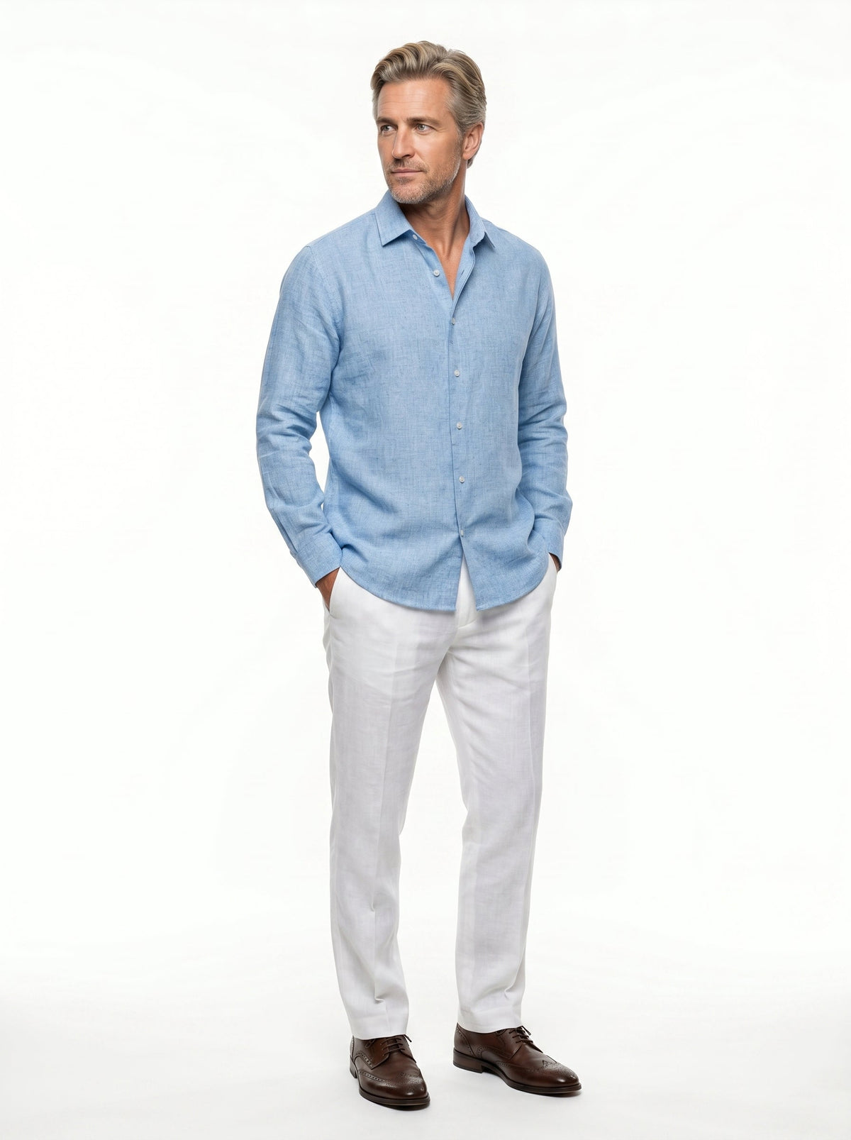 Marina Roca Camisa casual Giovanni Azul