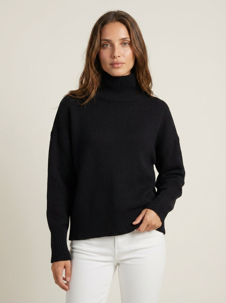 camilleboutique.de Agata - Jersey de Cuello Alto – Negro – photo 8