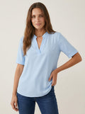 Bellier Paris Raquel - Blusa Elegante con Cuello en V – Azul – photo 12