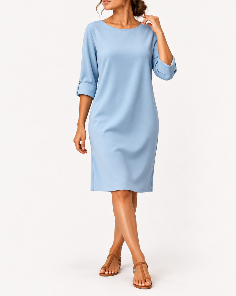 Inés | Vestido recto con bolsillos