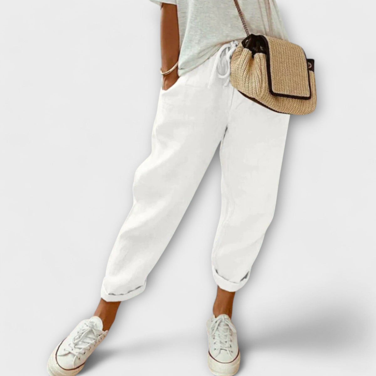 Marina Roca Luxe | Pantalones de Lino Elegantes – Blanco – photo 6