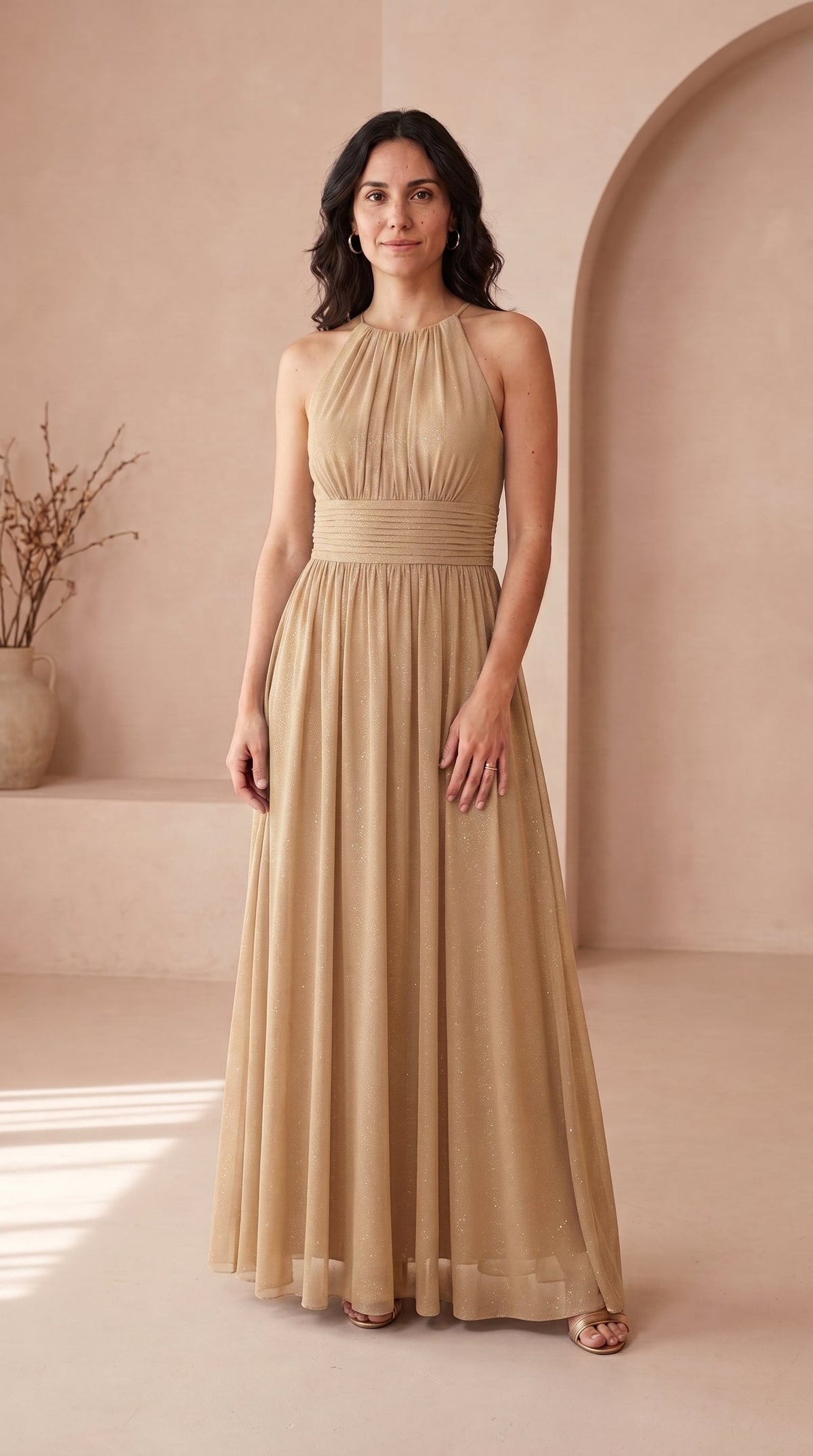 Anamartinezmadrid Estela | Vestido Largo de Fiesta con Brillo y Escote Halter – photo 7