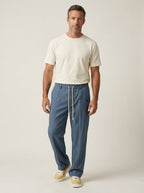Olivia Sur Marco - Pantalón Elegante con Cordón Ajustable – Azul – photo 4