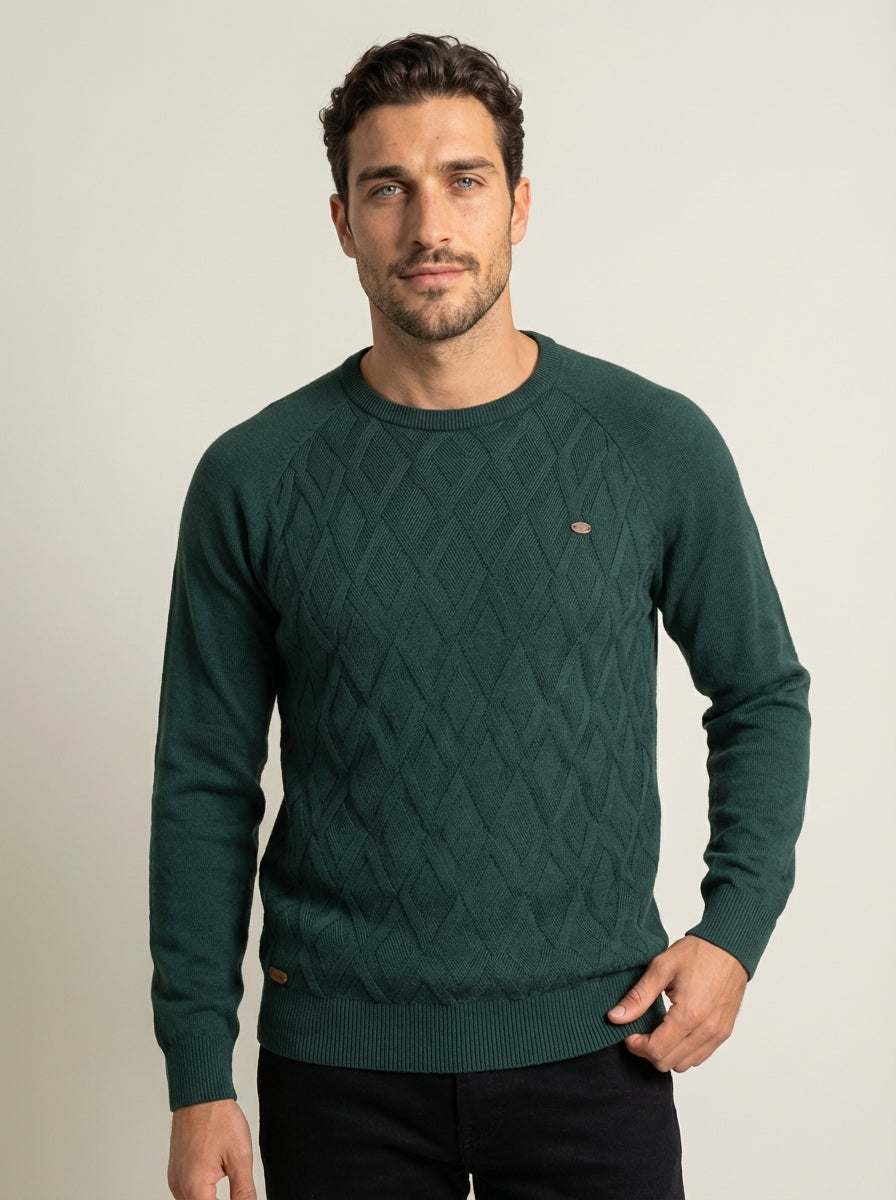 camilleboutique.de Nico - Suéter Elegante con Diseño de Rombos – Verde – photo 10