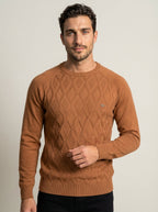 camilleboutique.de Nico - Suéter Elegante con Diseño de Rombos – Marrón – photo 4